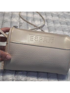 Esprit Cream/Tan Crossbody Bag with Embossed Logo